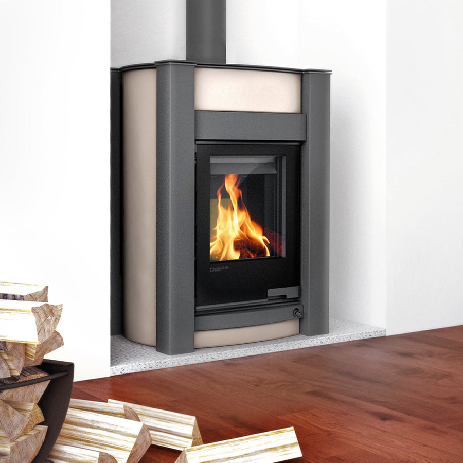 Poêle à bois Aquaflam Vario Kalmar Crème 11 kW HSF34-096 - image 1