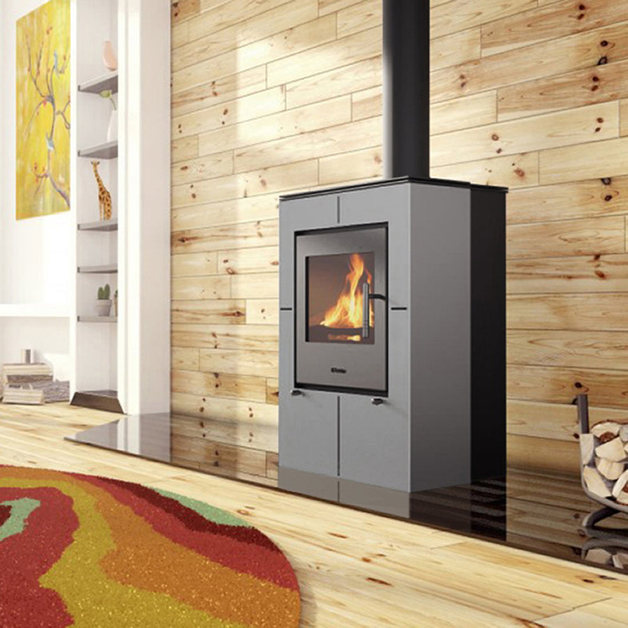 HS Flamingo Evenes Gris – Poêle à bois 9,2 kW