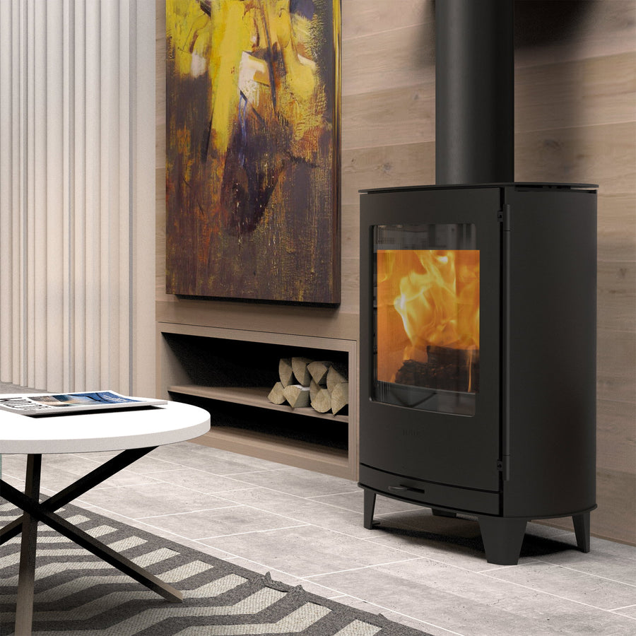 Poêle à bois Lotus Jubilee Base acier noir 4 kW
