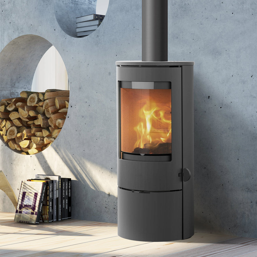 Poêle à bois Lotus Prestige Basic gris KS0147 sortie de fumée par le haut 5 kW - image 1