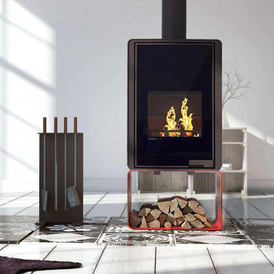 Poêle à bois HS Flamingo Deluxe Pentai rouge HSF42-021 9 kW - image 1