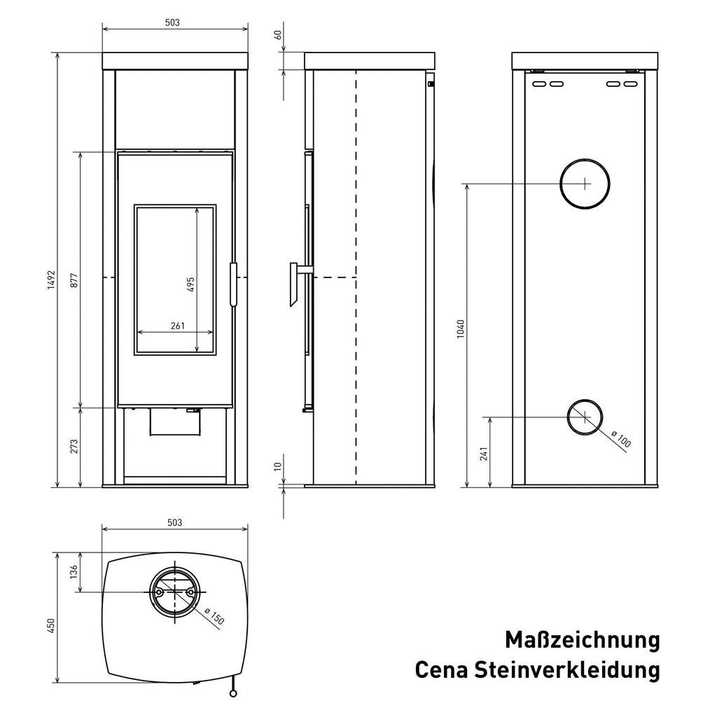 Poêle à bois Schmitzker Cena Base acier noir 6,5 kW