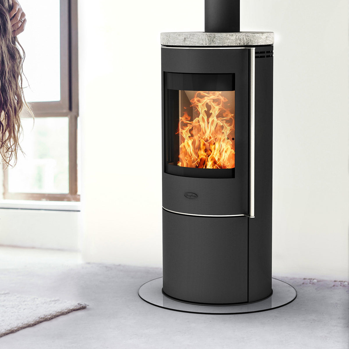 Poêle à bois Fireplace Elite Toronto E6023 acier noir et stéatite 5,5 kW
