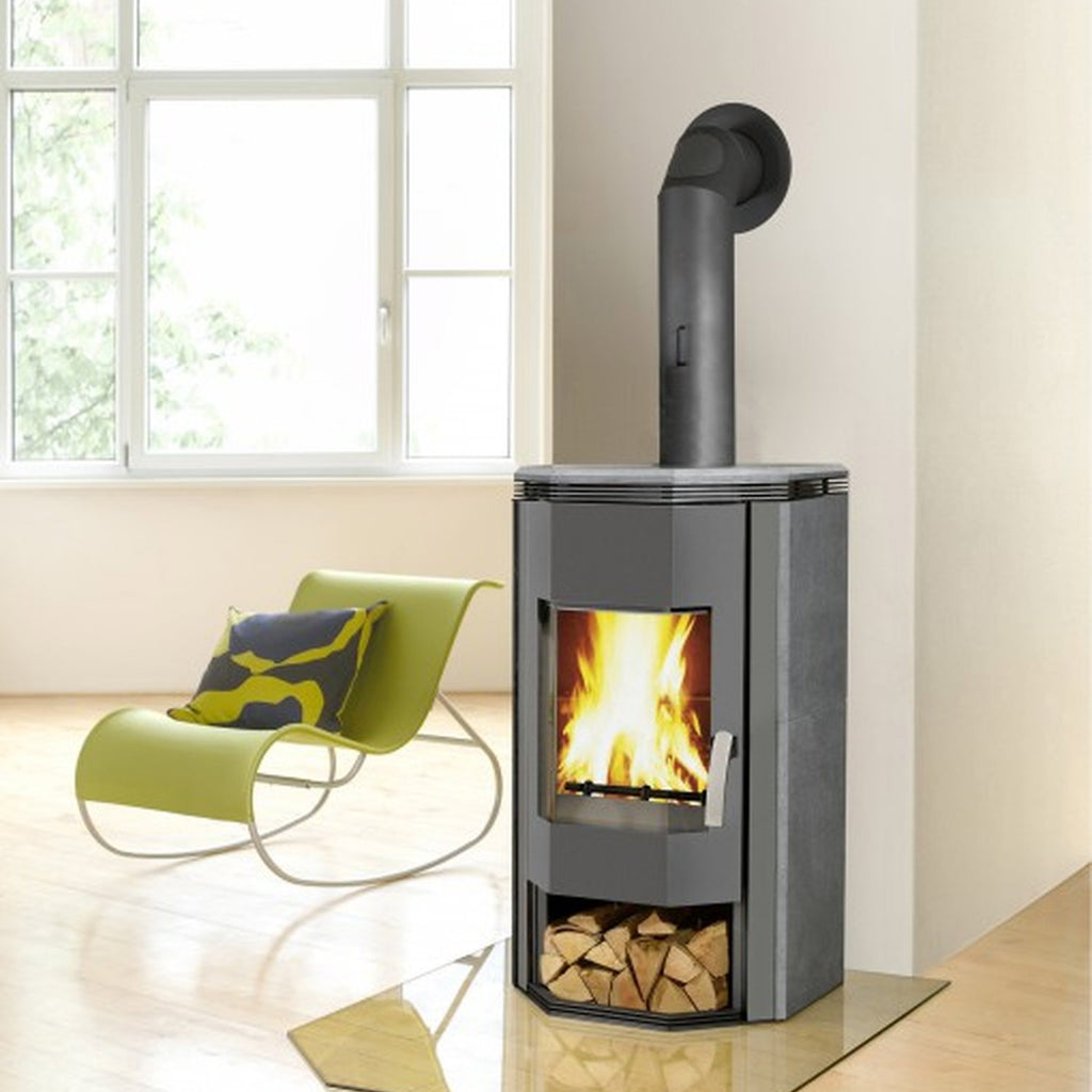 Poêle à bois Wamsler Ugnis gris pierre naturelle 8 kW