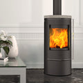 Fireplace K6013 Rondale – Poêle à bois 5 kW, acier noir et stéatite