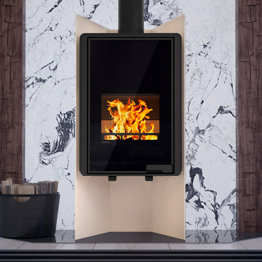 Poêle à bois HS Flamingo Deluxe Pulau Crème HSF42-029 9 kW - image 1