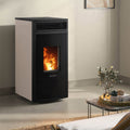 Poêle à bois Oranier Neta Taupe avec raccord arrière 8 kW - image 1