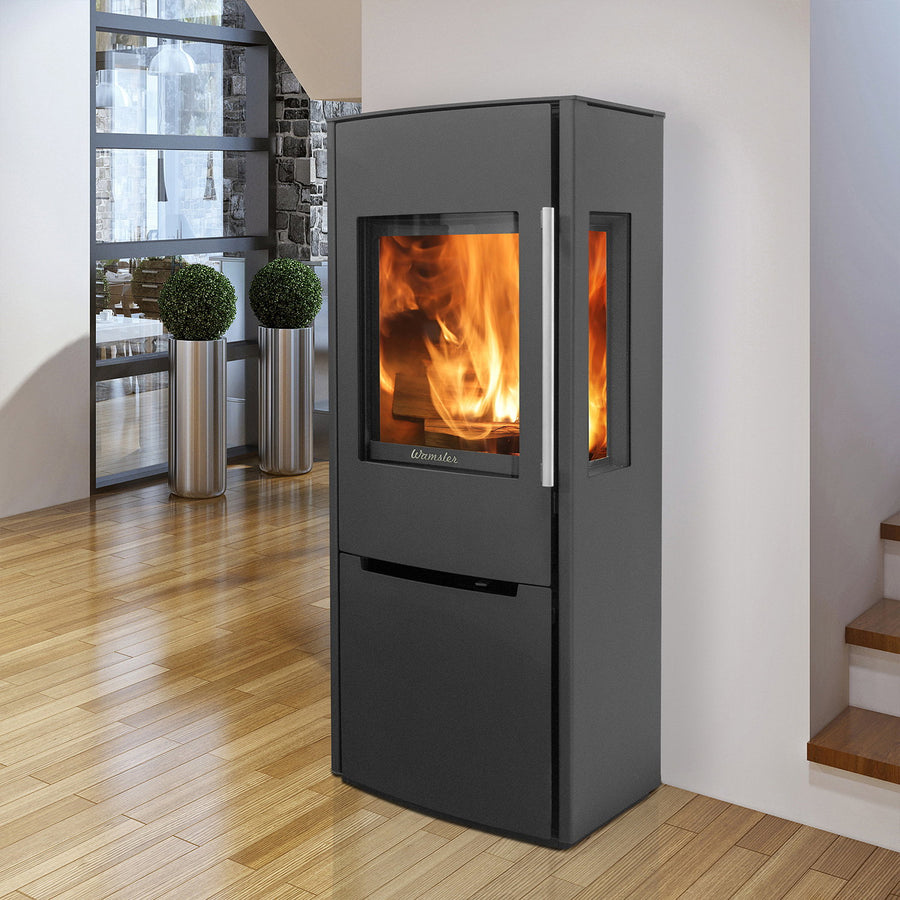 Poêle à bois Wamsler Pylon 3G acier noir 6,2 kW