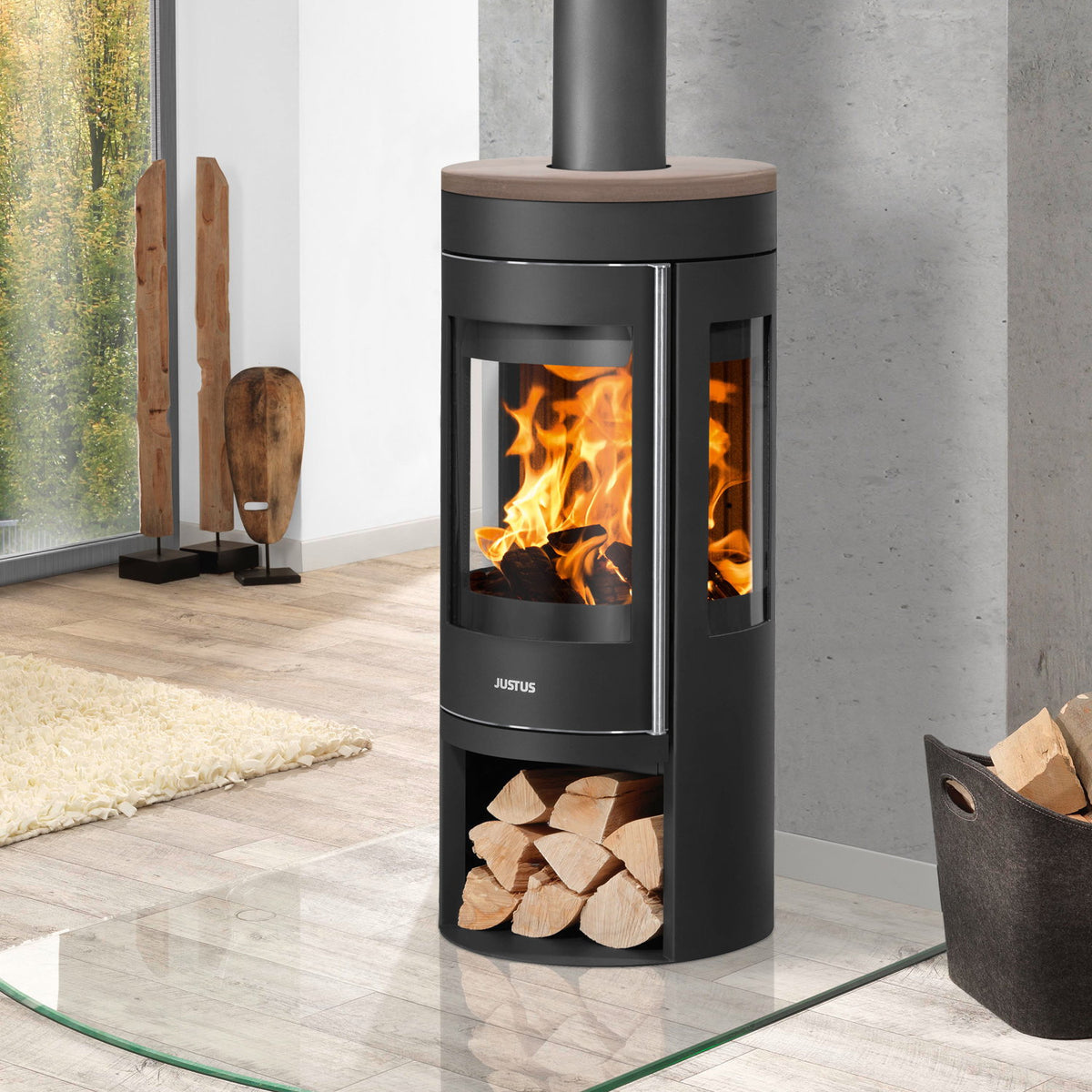 Justus Mino Trios 2.0 – Poêle à bois 6 kW, céramique Grappa