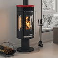Poêle à bois Oranier Rota Twist acier noir céramique bordeaux 5,5 kW