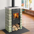Haas+Sohn Tirol – Poêle à bois 6,3 kW Noir Perlé / Vert-Blanc