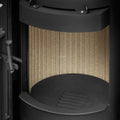 Poêle à bois Justus Faro W+ 2.0 acier noir avec plaque en stéatite 7 kW