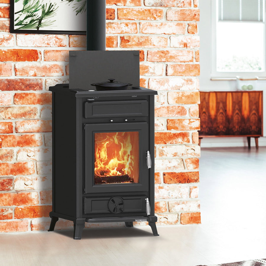 Poêle à bois Thermorossi Filo Evo6 noir 10,8 kW