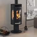 Oranier Rota Twist – Poêle à bois acier noir avec plaque supérieure en acier 7 kW