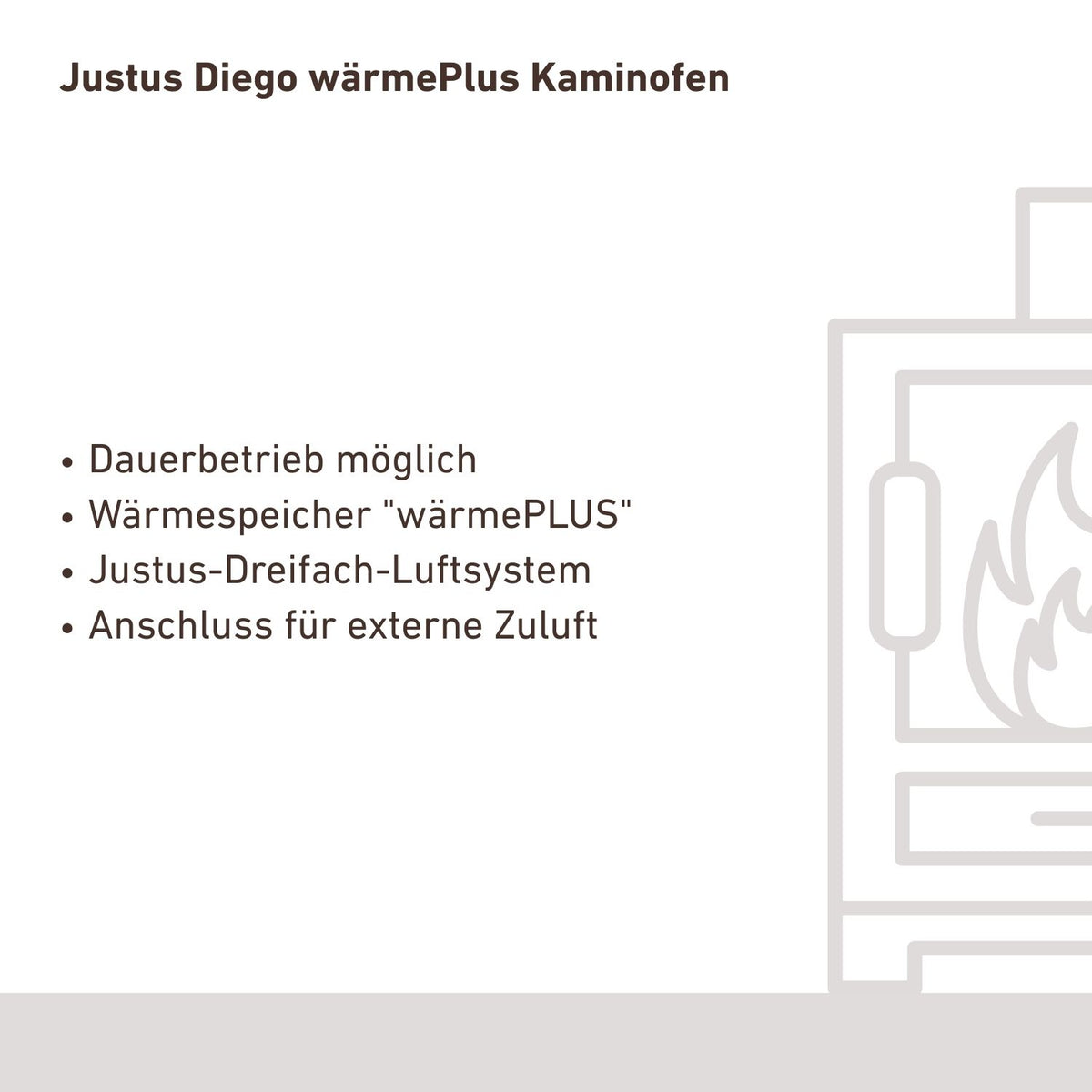 Poêle à bois Justus Diego wärmePlus 7 kW