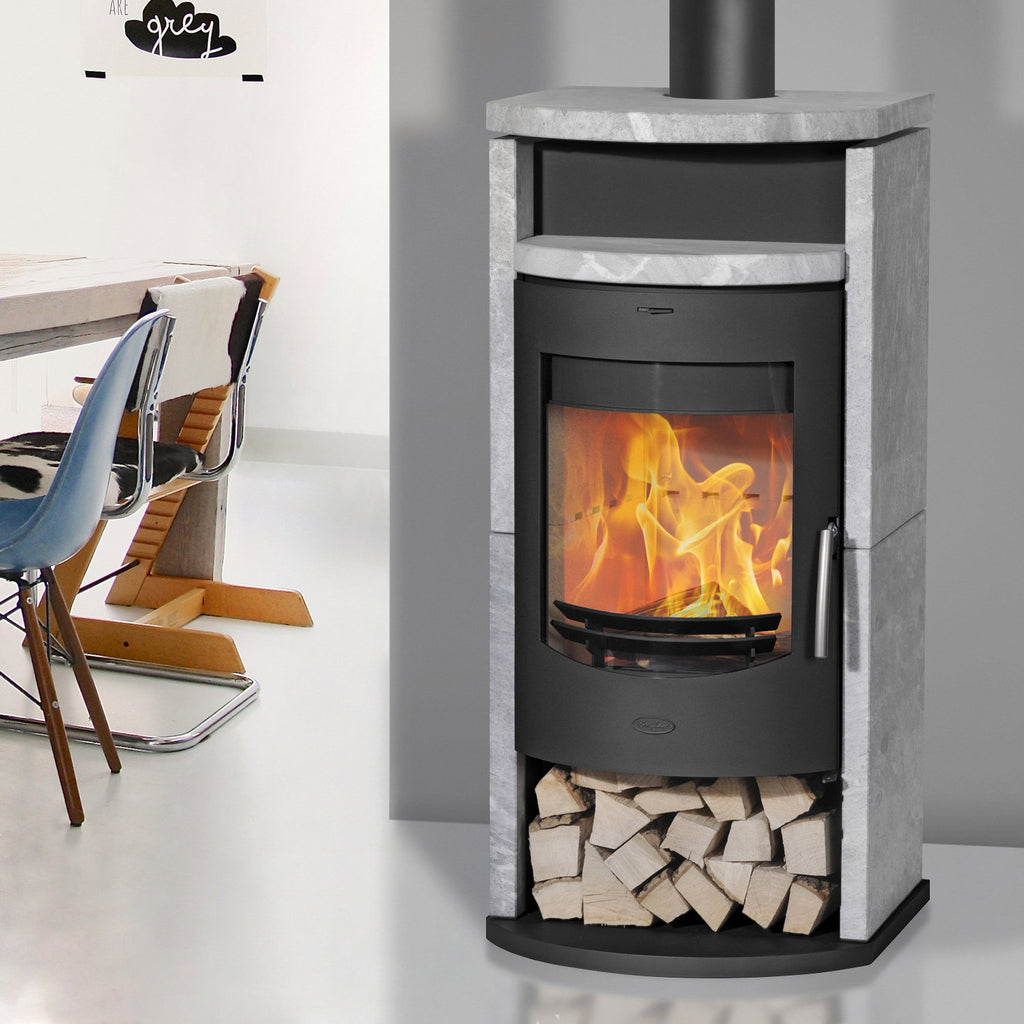 Poêle à bois Fireplace Barcelona acier noir pierre ollaire 8,1 kW