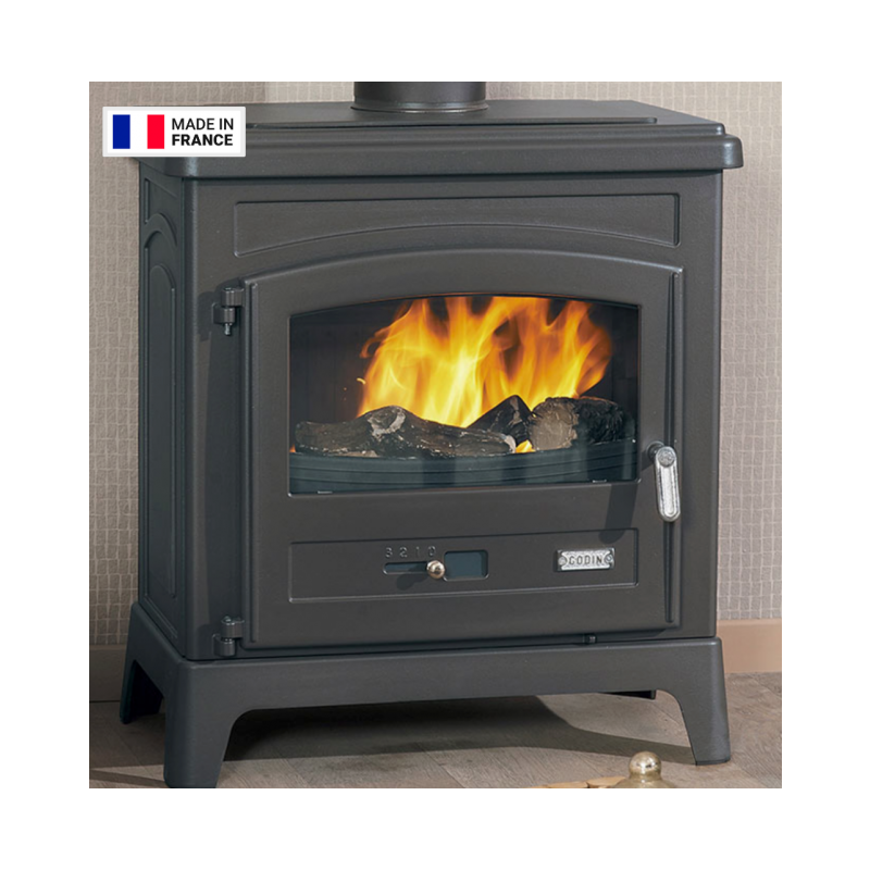 Pack poêle à bois Godin Fonteval 10 kW avec kit de conduits – Chauffage jusqu’à 250 m³