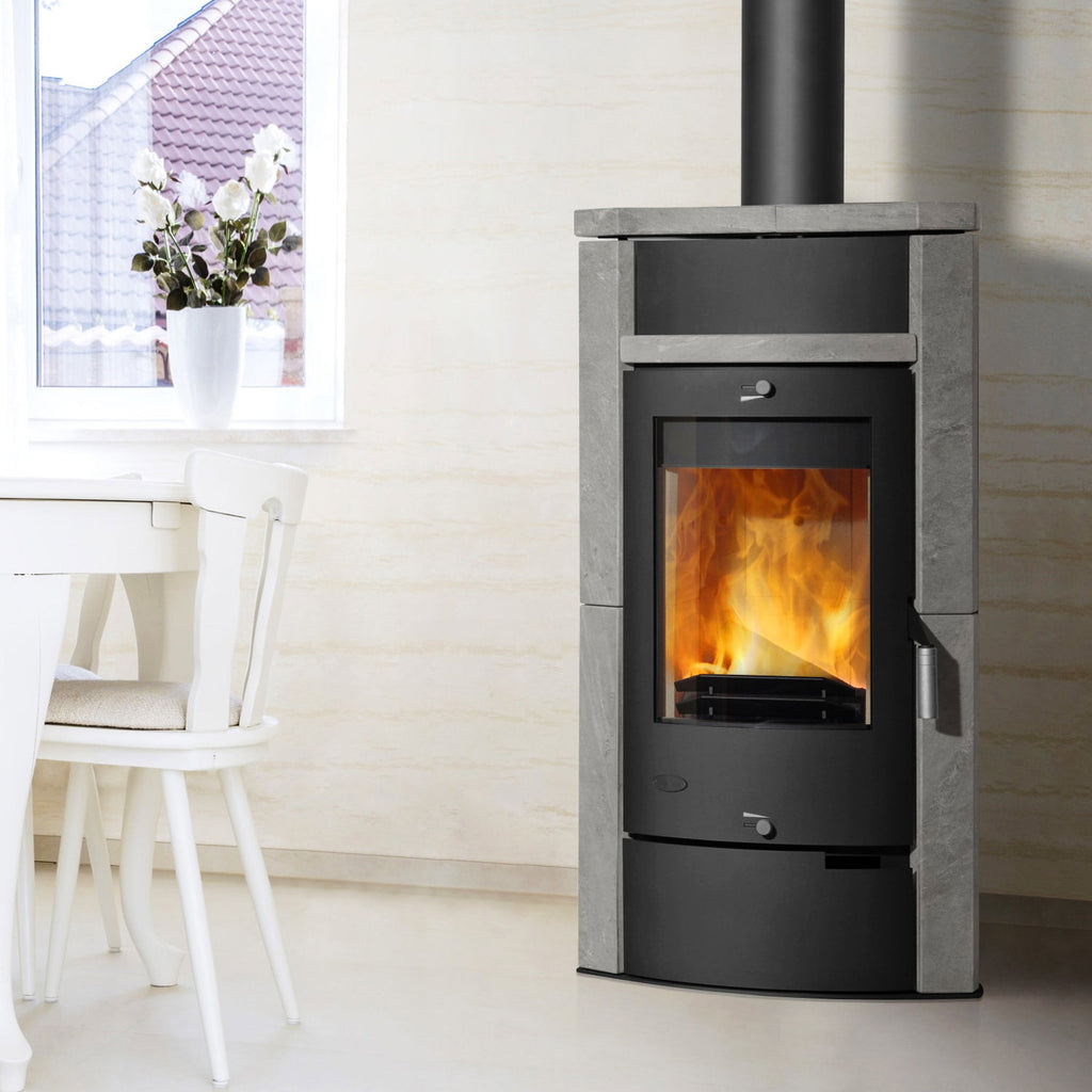 Fireplace Hambourg K2530 – Poêle à bois acier noir et pierre ollaire 8 kW