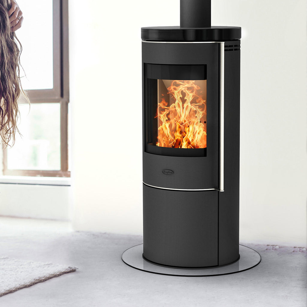 Poêle à bois Fireplace Elite Toronto E6024 acier noir et plaque céramique 5,5 kW
