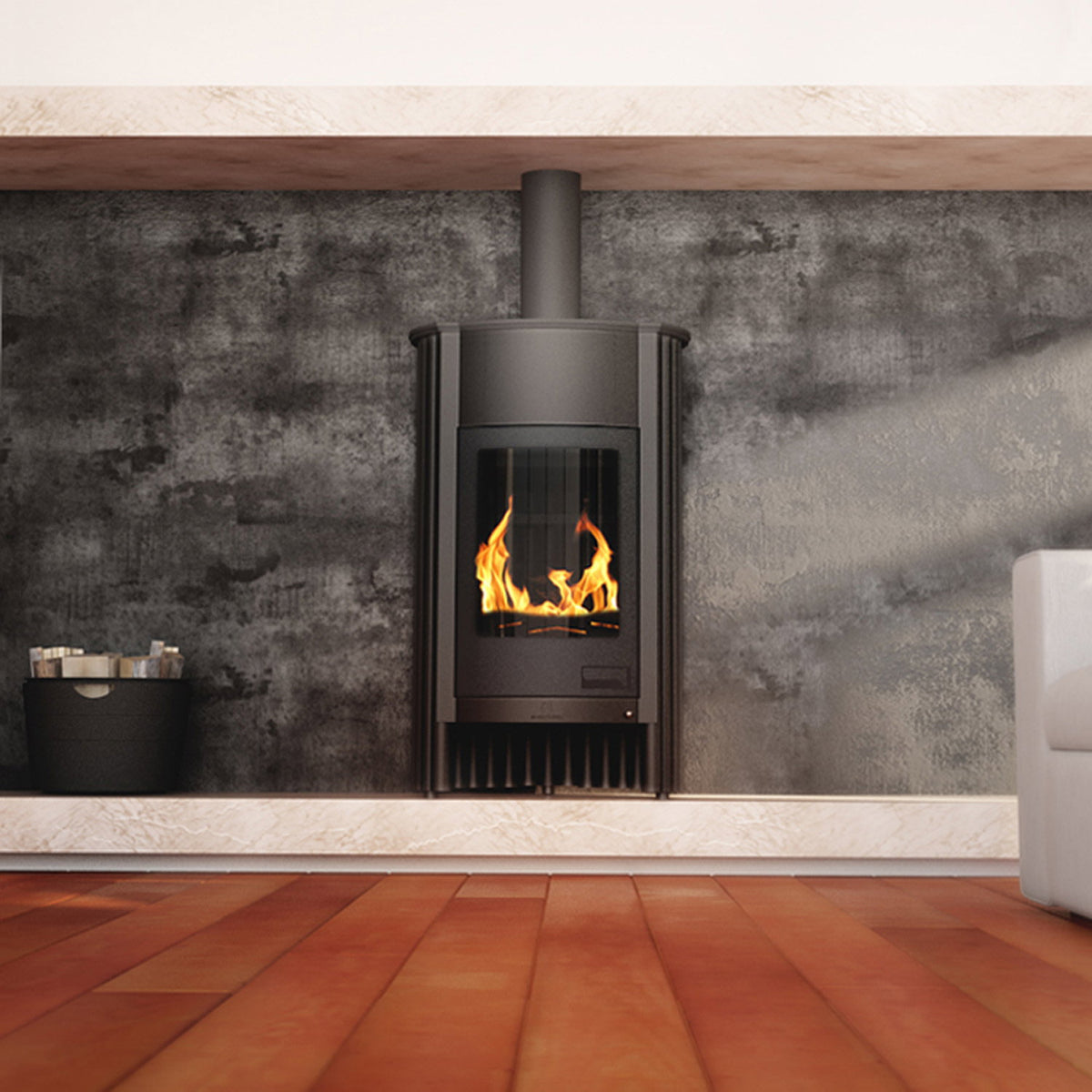 Poêle à bois Masterflamme Grande I Noir 17 kW - image 1