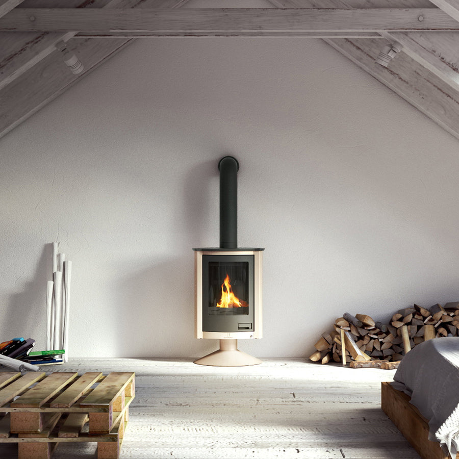 Poêle Masterflamme Piccolo II Crème dans un intérieur