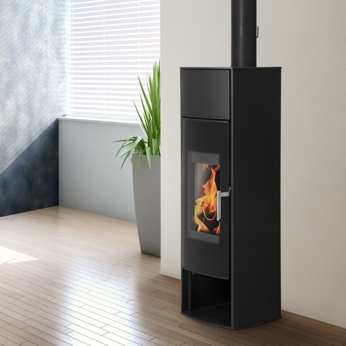 Poêle à bois Schmitzker Cena Base acier noir 6,5 kW