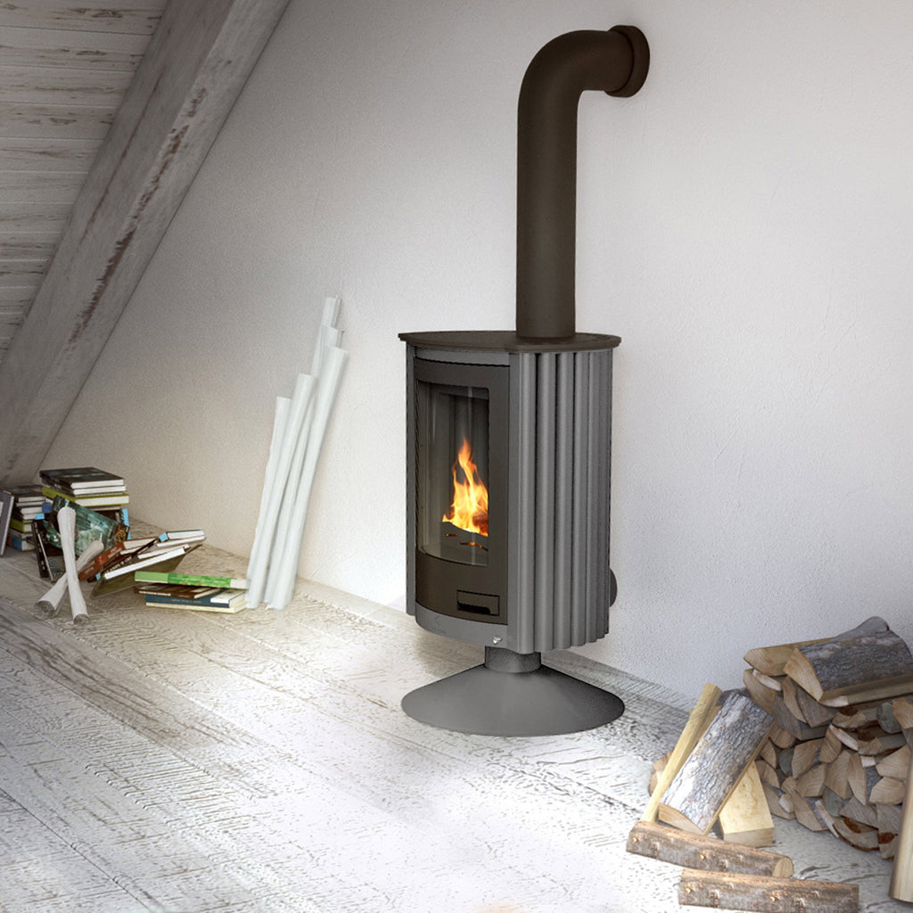 Poêle Masterflamme Piccolo II Gris dans un intérieur
