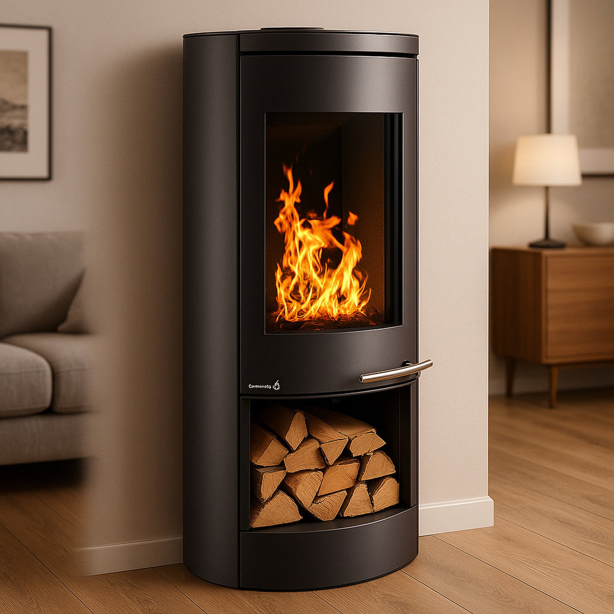 Wamsler Motho – Poêle à bois acier noir et gris 8 kW