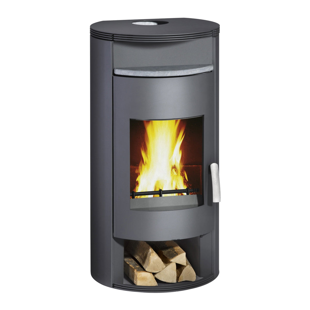 Poêle à bois Wamsler Auron Gris avec pierres d’accumulation 8 kW
