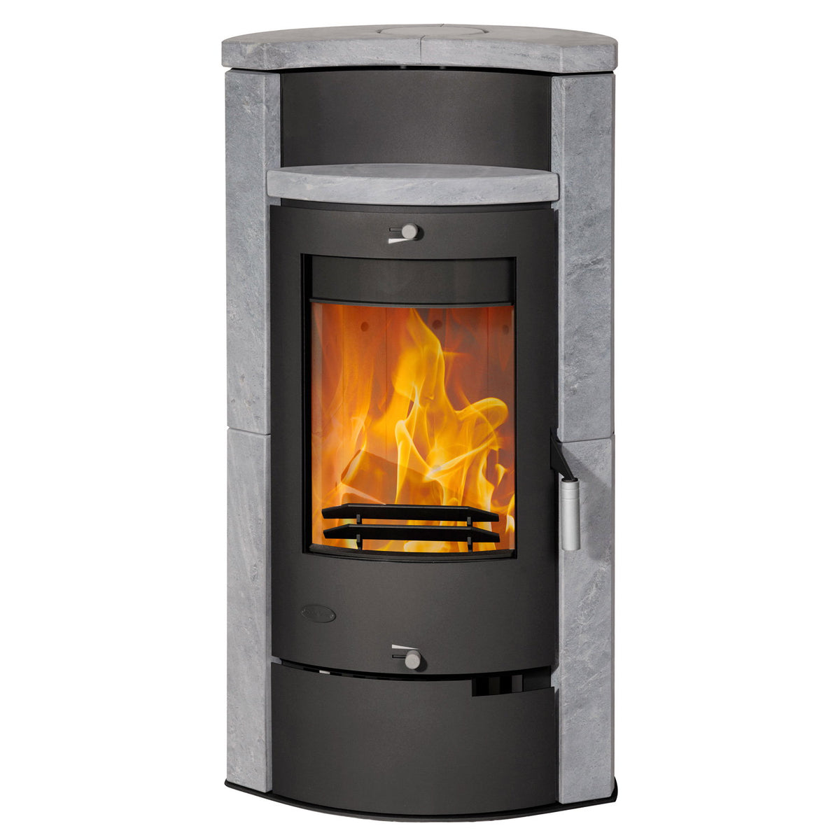 Fireplace Hambourg K2530 – Poêle à bois acier noir et pierre ollaire 8 kW