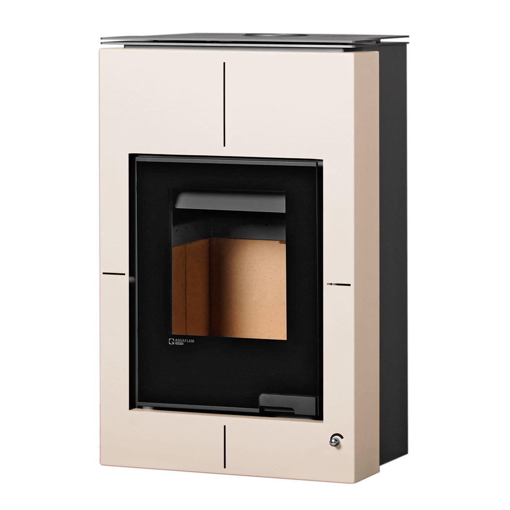 Poêle à bois Aquaflam Vario Saporo Manuel crème avec échangeur d’eau 11/5 kW - image 2