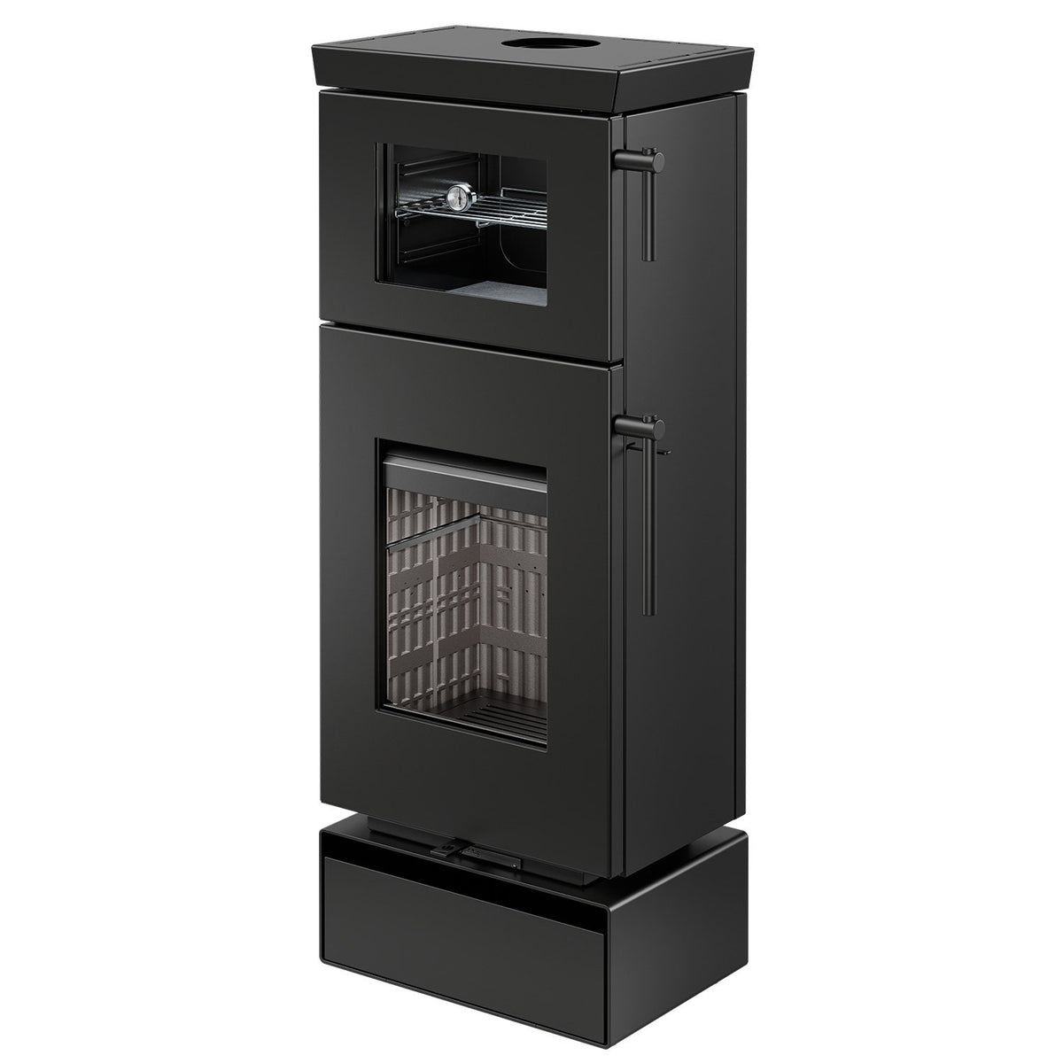 Thermorossi poêle à bois Zen O Evo6 noir mat avec four et range-bûches 7,7 kW - image 2