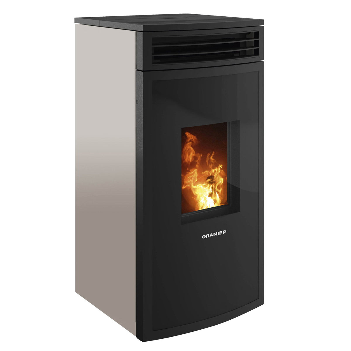 Poêle à bois Oranier Neta Taupe avec raccord arrière 8 kW - image 2