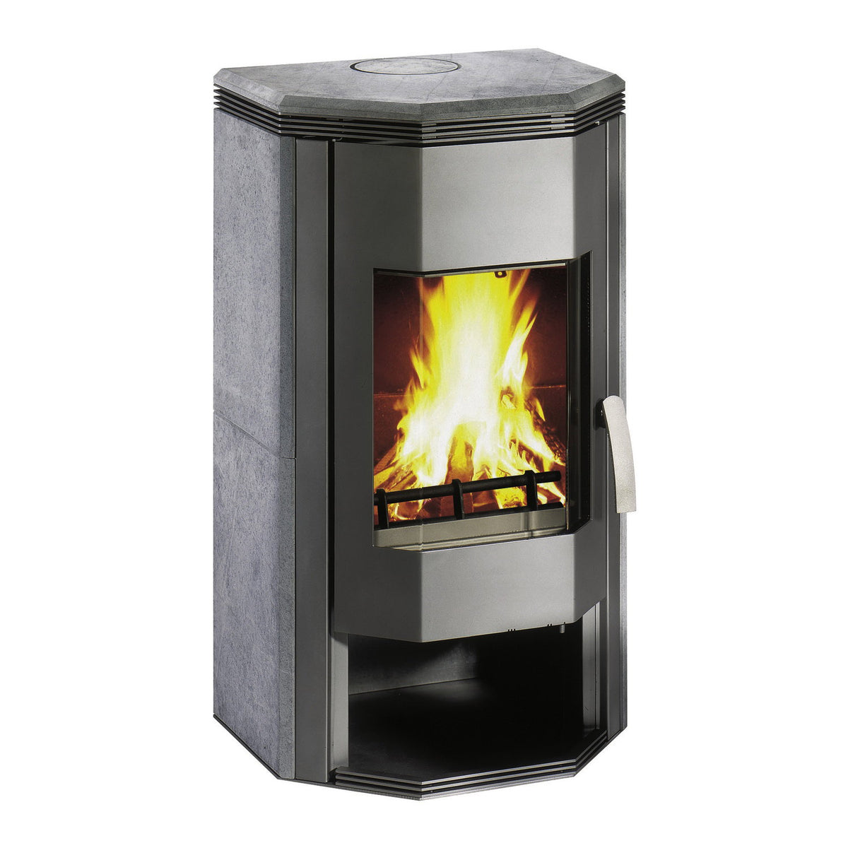 Poêle à bois Wamsler Ugnis gris pierre naturelle 8 kW