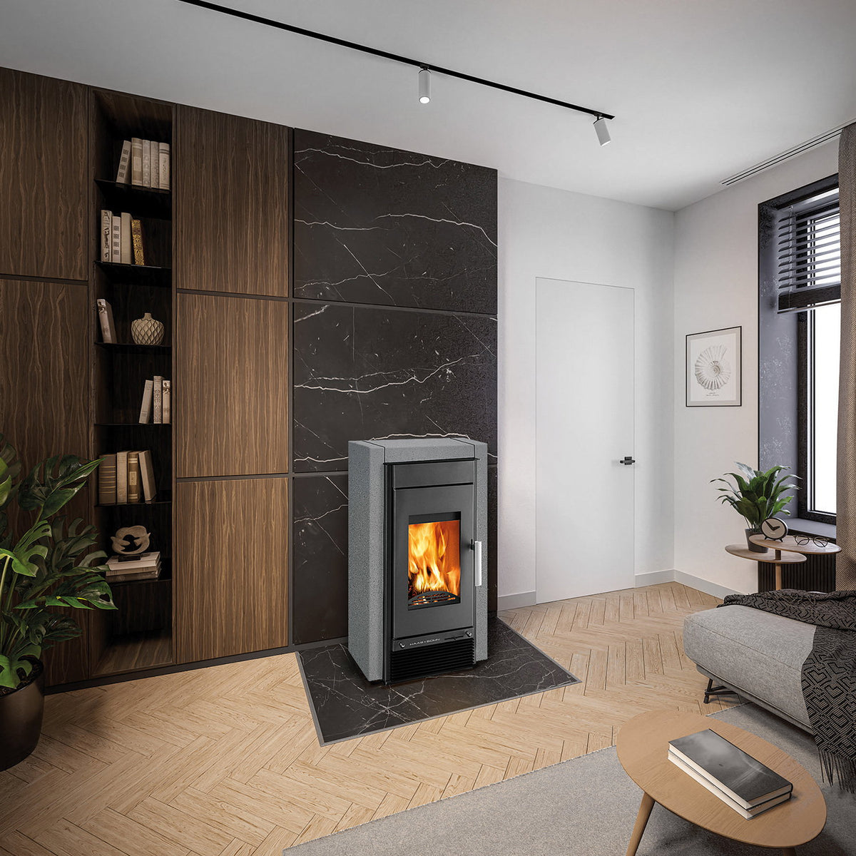 Poêle à bois Haas+Sohn Hasvik Anthracite Perle / Quartz Gris 8,4 kW - image 3