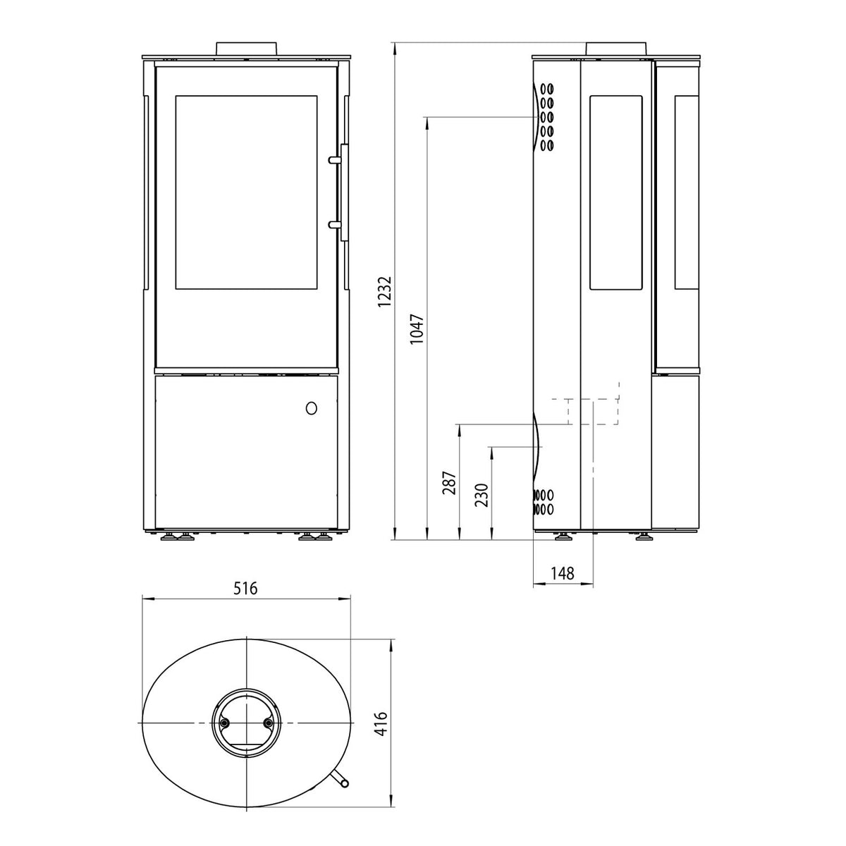 Poêle à bois Königshütte Draco K288951 porte en acier 5 kW