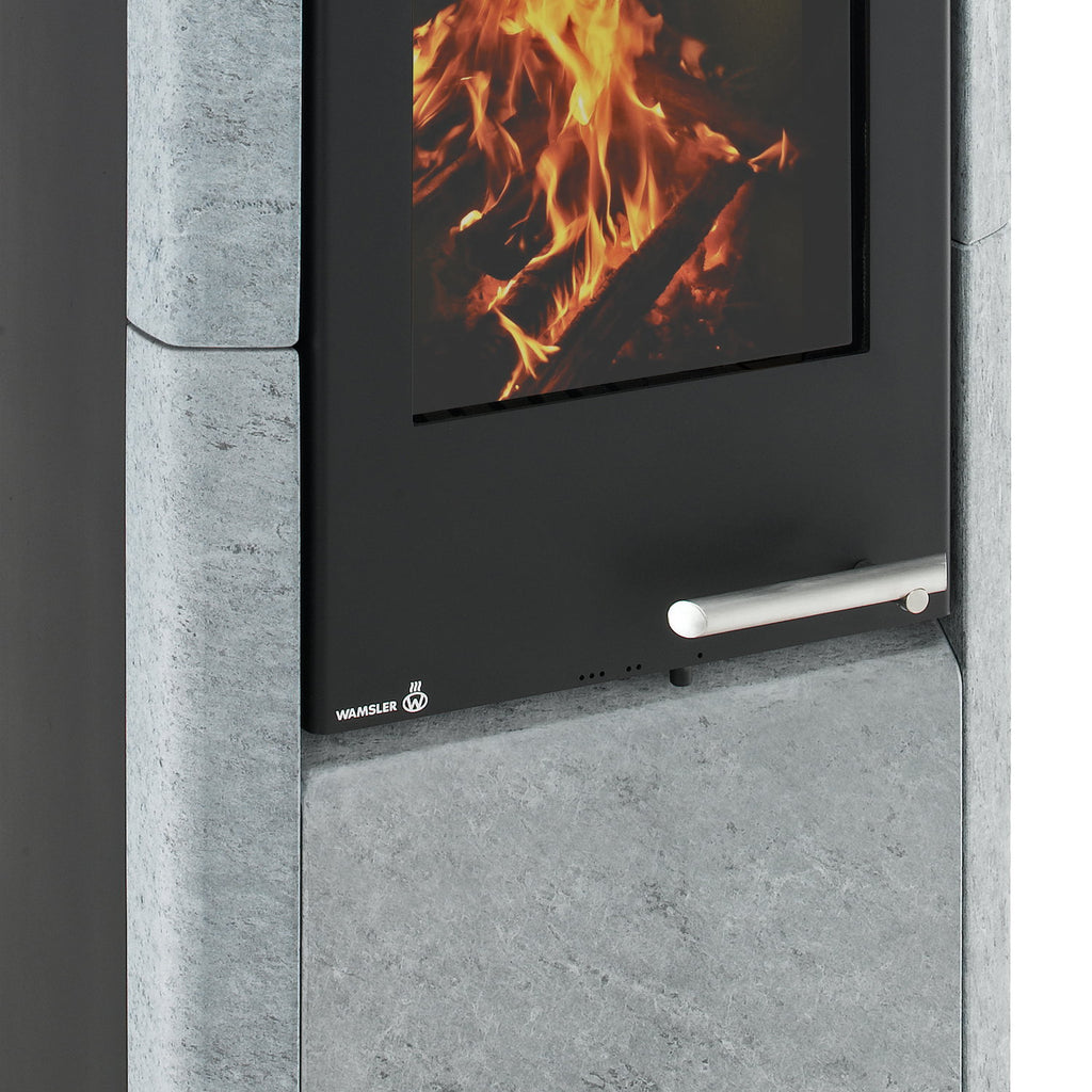 Wamsler Methis – Poêle à bois en acier noir et pierre ollaire 8 kW