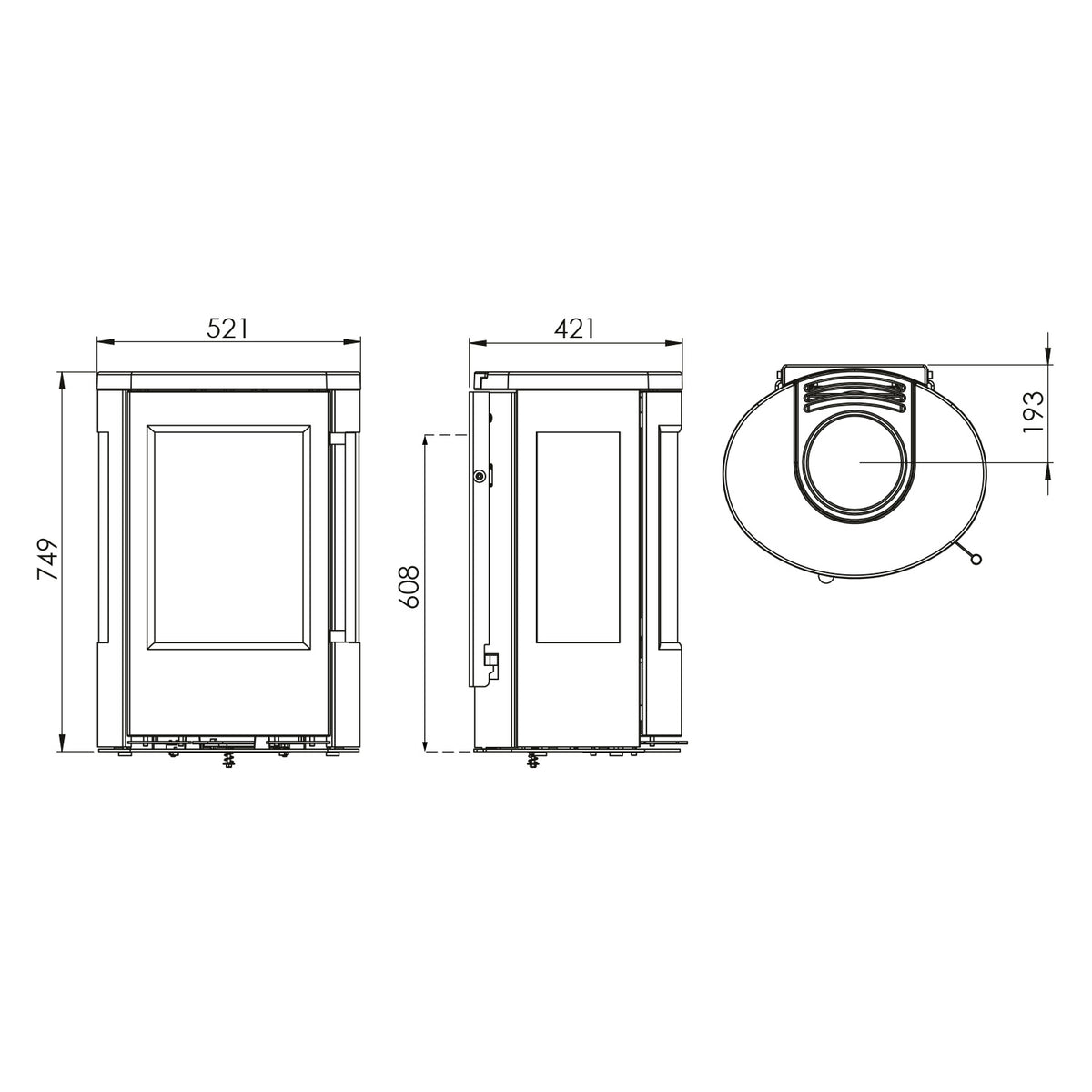 Poêle à bois TermaTech TT23RGW Acier Noir 5,6 kW - image 4