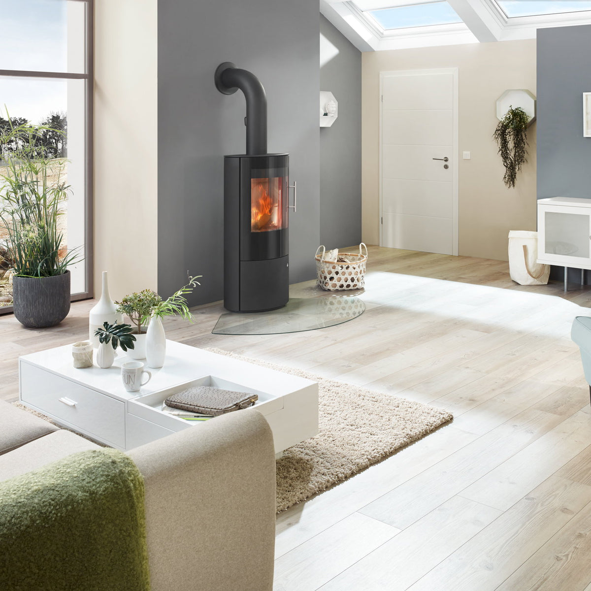 Poêle à bois Königshütte Draco M 5 kW avec porte en verre