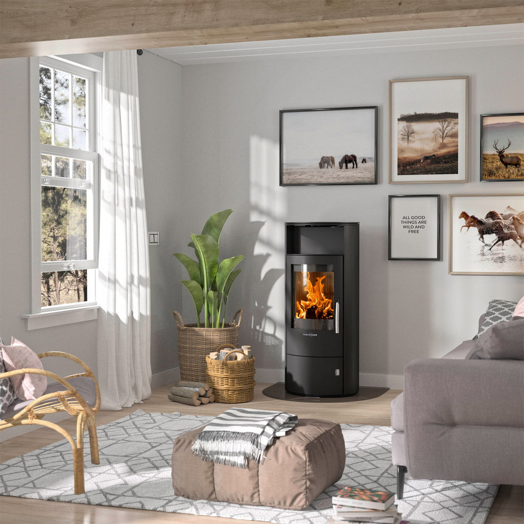 Oranier Polar 7 2.0 – Poêle à bois acier noir 6,5 kW