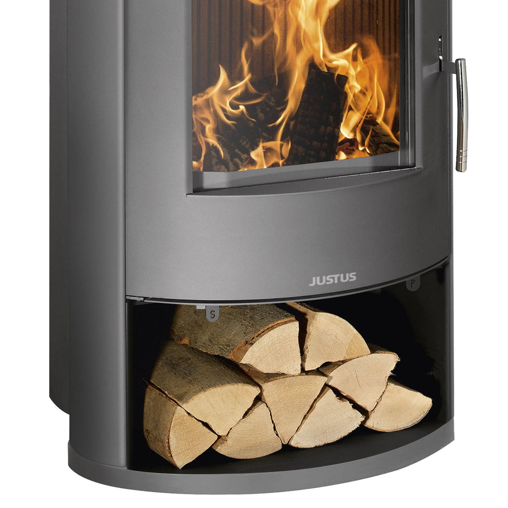 Poêle à bois Justus Island Aqua II 10 kW avec échangeur d’eau gris