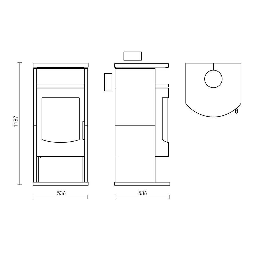 Poêle à bois Fireplace Barcelona acier noir pierre ollaire 8,1 kW