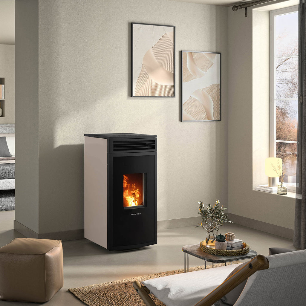 Poêle à bois Oranier Neta Taupe avec raccord arrière 8 kW - image 5