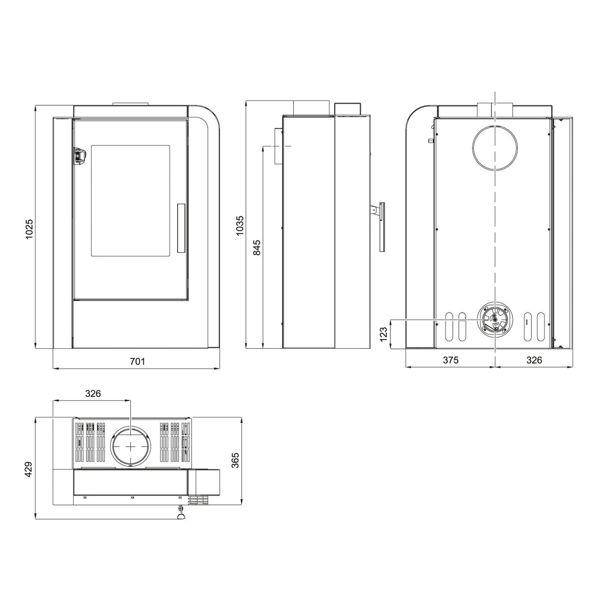 Poêle à bois Haas+Sohn Aruba easy noir Woodstone 6 kW