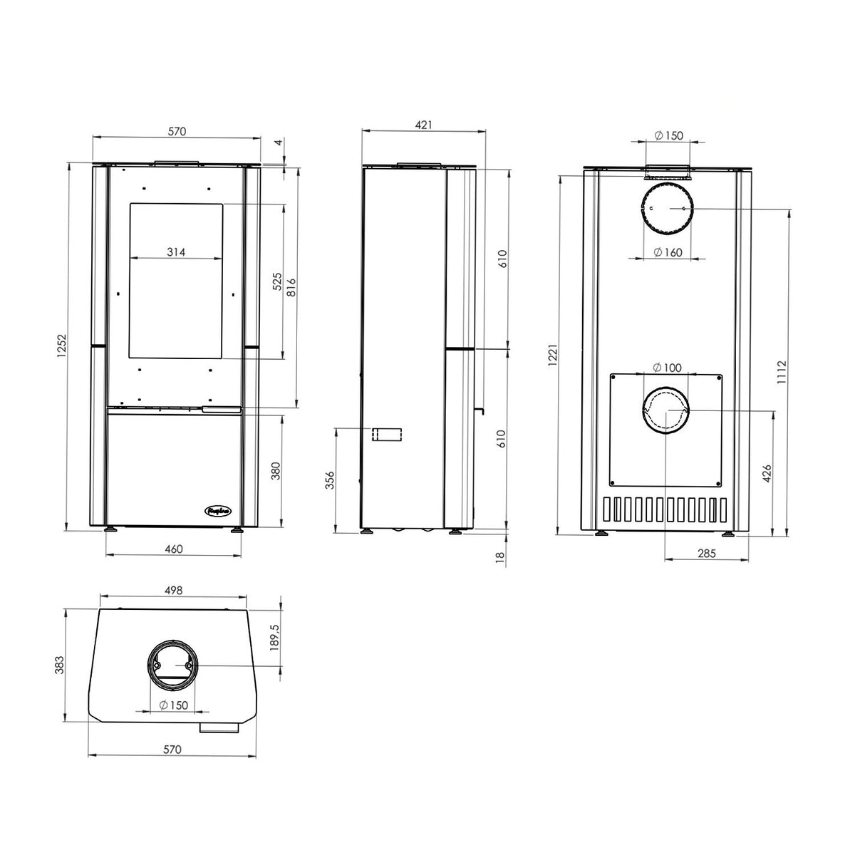 Poêle à bois Fireplace Elite Oregon E6904 pierre de sable 6,9 kW