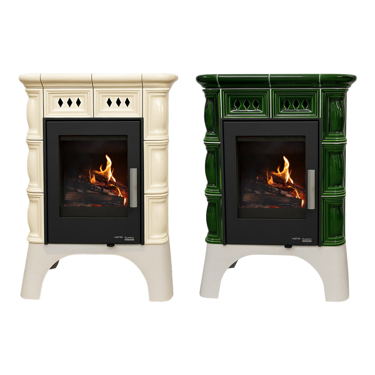 Poêle à bois Haas+Sohn Treviso III 246.37 perl-noir vert 6,3 kW