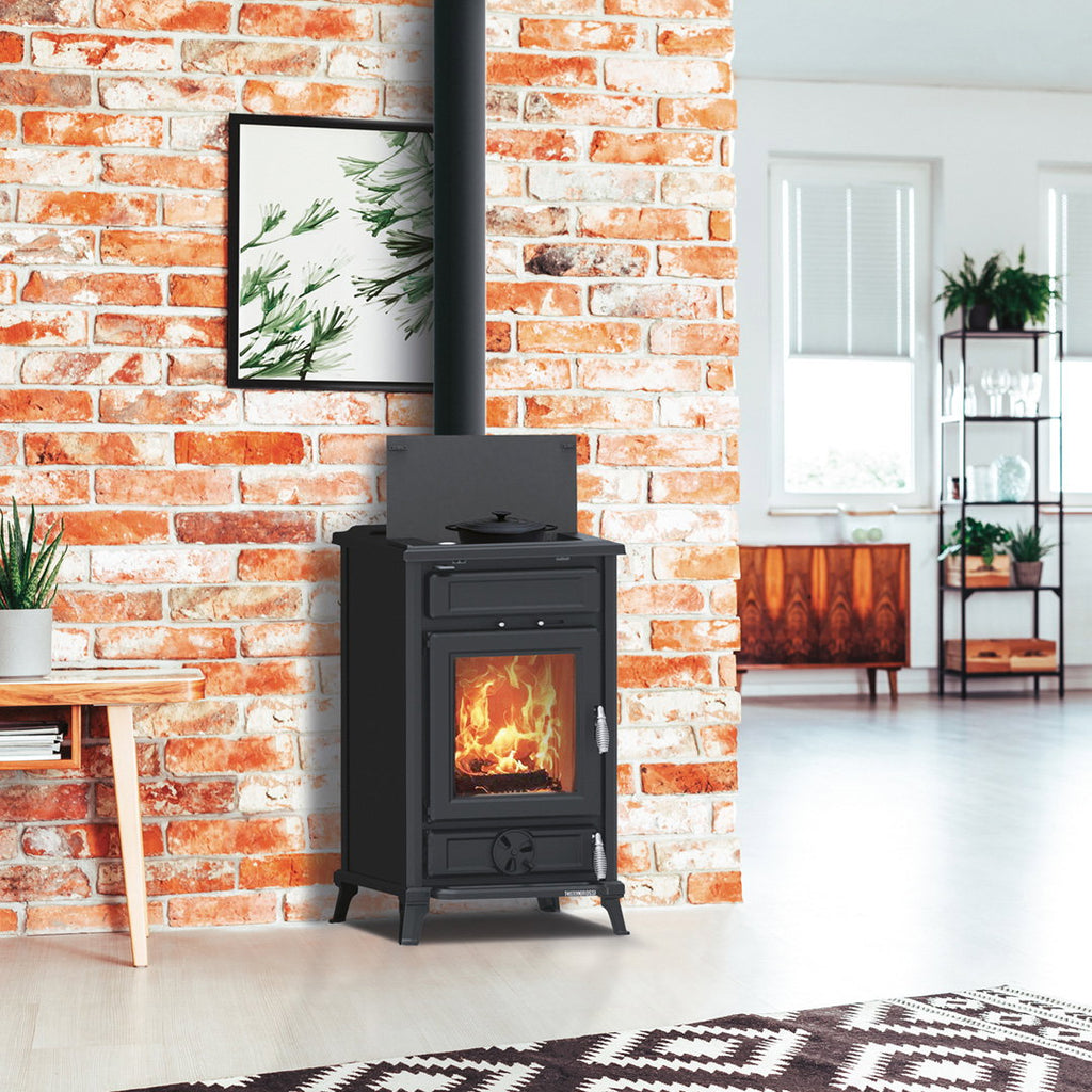 Poêle à bois Thermorossi Filo Evo6 noir 10,8 kW
