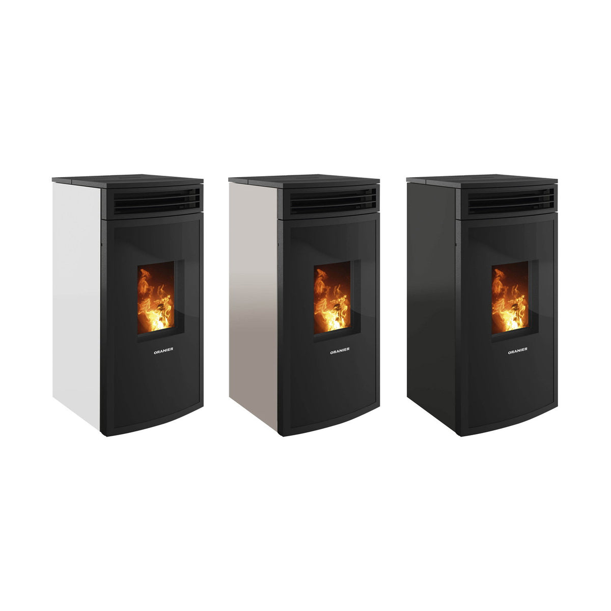Poêle à bois Oranier Neta Taupe avec raccord arrière 8 kW - image 6