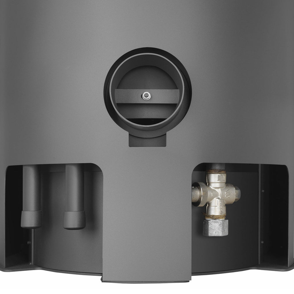 Poêle à bois Justus Island Aqua II 10 kW avec échangeur d’eau gris