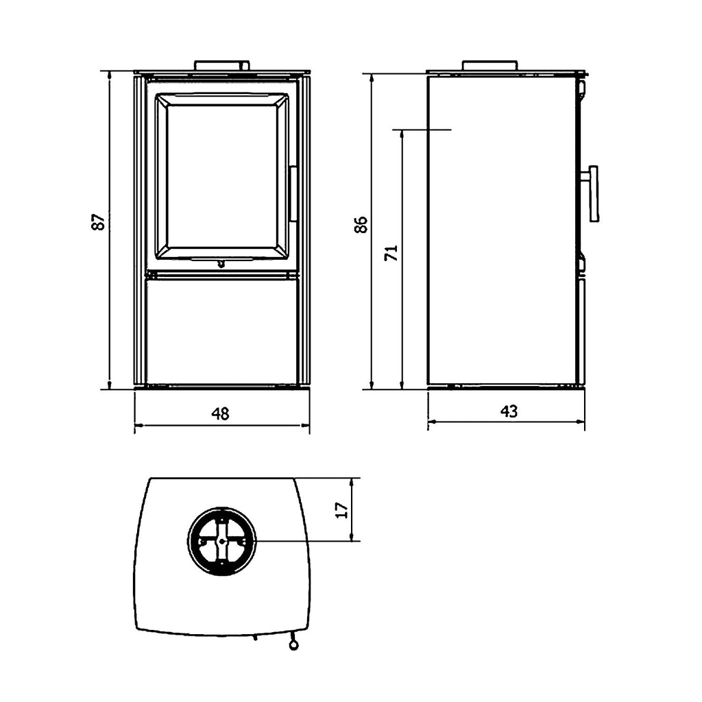 Varde Aura 3 – Poêle à bois acier noir 5 kW